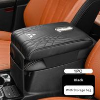 Car Armrest Mat Leather Tissue Box Storage Bag Multifunctional For Mitsubishi Outlander Pajero Sport Lancer EX ASX L200 Eclipse RP4 gray