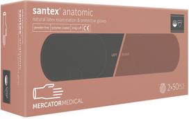 Prailgintos vienkartinės lateksinės pirštinės be pudros Mercator Santex Anatomic, 2x50 vnt.