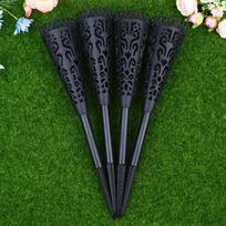1/2/4 vnt. memorialinės kapinių vazos su kuoliuku, gėlių laikiklis kapui, lauko antkapio dekoracija, dirbtinės gėlės kapams 4Pcs black