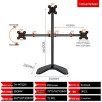 32-inch Triple-Screen Desk Monitor Stand with Adjustable Suspension Arm for Gaming black