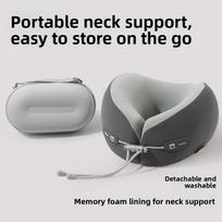 Bear Home Memory Foam U-aped Ne Pillow Travel Portable Airplane Long Distance Car S Support Adjustable Breathable gray