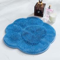 Large Suction Cup Foot Scrub Mat & Shower Back Wiper Diameter 30x30cm mėlyna