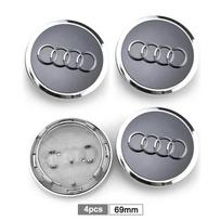 4 vnt. 60/61/68/69 mm automobilio ratlankio centrinis dangtelis, ratlankio apdaila, priedai Audi Quattro S7 S8 S3 A1 A3 A4 A5 A6 A7 A8 Q2 Q3 Q5 Q7 Q8 gray