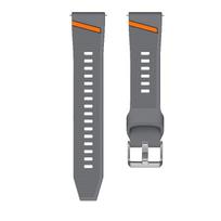 22mm Twill Texture Silicone Strap For Huawei GT 7 46mm Waterproof Sweat‑Proof Silicone Strap For Huawei Runner 1 2 GT 6 Pro 46MM 22mm Strap gray