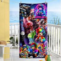 Roblox Beach Towel High Absorbency & Quick-Dry Comfortable Lightweight Portable for Swimming,Beach,Camping, Travel, Beach Accessories,Gym 70cmx140cm(27x55inch)