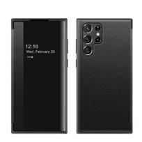Odinis Flip Samrt dėklas, skirtas Samsung Galaxy S23 Ultra S22 S21 S20 Note 20 Ultra Plus S23Ultra S23+ Matomas prabangus telefono dangtelis S20 Plus juoda