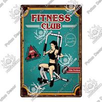 Putuo Decor Sporto salės vintažiniai skardiniai ženklai Plokštelės Metalinės plokštės Retro plakatai Treniruotės Sienos menas Dekoratyvinis namams Vyro urvas Sporto salės patalpa 30x40cm(11.8x15.7inch)