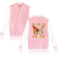 Unisex Fashion for Fans of Ed Sheeran Printed Baseball Sweatshirt Women Men Outdoor Sport Jackets XXL rožinė
