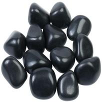 Juodo agato poliruoti akmenukai, Reiki čakrų gydymo dekoratyvinis akmenukas, Akmenukų rinkinys vazoms, Papuošalų gamybai, Dovanų elementas, 13 vnt. rinkinys, 20 mm black