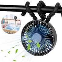 Mini Portable Fan , USB Rechargeable or Battery Operated Handheld Personal Portable Fan, Flexible Tripod Baby Stroller Fan 3 Speed Clip on Fan for Car