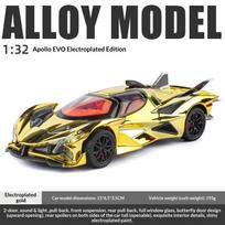 Simulation 1:32 Apollo EVO Electroplated Alloy Car Model Colorful Sports Car Ornaments Sound and Light Pull Back Children's Toys beige