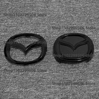 Blizganti juoda ABS Automobilio priekinės grotelės Eemblem Galinės bagažinės emblema Pakeičiami lipdukai SKYACTIV GX 2019-2025 m. Mazda 3 Logotipo Priedai gray