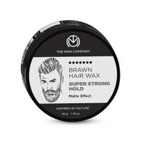 The Man Company Brawn Extra Stronghold Hair Wax for Man | Stylish Pomade Matte Finish | Hair Volumizer | Non - Sticky - 50gm black