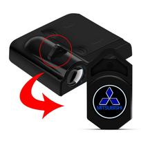 2Pcs Car LED Decorative Door Light Welcome Projector Lamp For Mitsubishi Lancer Evolution Mirage Outlander Triton Pajero Galant UU9 black