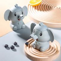 Cartoon Cute Elephant Shaped Food Grade Silicone Baby Kids Drink Cup With Elephant Ears Handle And Nose Straw 160ML Anti Fall 101-200ml gray
