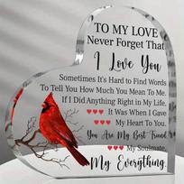 Romantic Heartfelt Acrylic Desk Decor To My Love Keepsake, for Couples Perfect Birthday Anniversary Valentines Gift Idea for Him or Her, Unforgettable 10x10cm white
