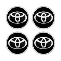 4 vnt. 56 mm automobilio ratlankių gaubteliai, emblemos lipdukai, ratlankio centrinė apdaila, lipdukas Toyota Yaris Corolla Prius Aygo RAV4 Crown Camry Auris gray