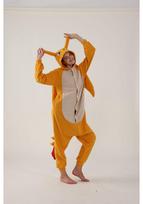 Polar Fleece Dragon Cartoon Onesie Pajamas - Party & Couple Home Wear Adult XL gray