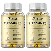 Vitamin D3 5000 IU (125 mcg) 120 Softgels — Bone Health, Immune Support, Daily Wellness 120*2