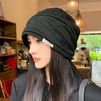 Women S Slouchy Beanie Hat Warm Casual Large Head Winter Hat One Size juoda