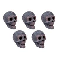 5pcs Assorted Ceramic Fireproof Fire Pit Skull for Stone Firepit Halloween Decoration Skeleton Fire Gas Log for Bonfire Campfire