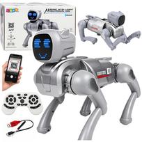 Nuotoliniu būdu valdomas robotas šuo, programuojamas, su Bluetooth, sidabrinis, 31 × 16,5 × 23,5 cm