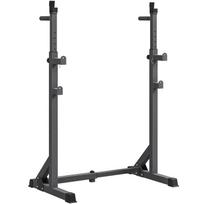 Štangos stovas reguliuojamo aukščio ir pločio, iki 150 kg, juodas, 60–87 × 65 × 121–158 cm
