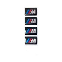 4Pcs 3D Epoxy Car Steering Wheel Decoration Center Hub Cap Badge Sticker For BMW Performance E46 T15 E90 G11 F10 F30 G08 X6 5 Series 17mm black