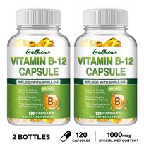 Coolkin Vitamin B-12 1000mcg Methylcobalamin with Spirulina, 120 Capsules — Vegan B12 for Everyday Wellness 120*2