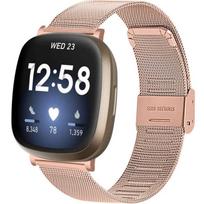 Strap Bracelet for Fitbit Versa 4 / Sense 2, Pink Rose Gold gray