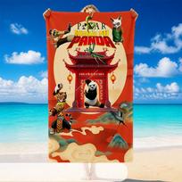 Quick Dry Beach Towel Kung Fu Panda Pattern, Lightweight Absorbent Towel for Pool Beach Vacation Use 80cmx160cm(31x63inch)