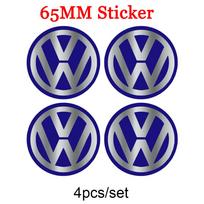 VW Polo Golf 4 5 4pcs 56/60/65mm Car Wheel Hub Cap Tire Center Emblem Decoration Sticker for Volkswagen VW R Line Touareg Passat Polo 4 Motion