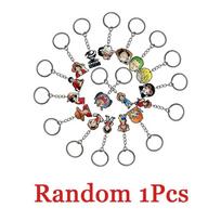 5Pcs/10Pcs One Piece Keychain Schoolbag Pendant Decoration Key Holder Anime Decor Key Buckle Birthday Party Favors Decorations gray