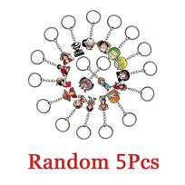5Pcs/10Pcs One Piece Keychain Schoolbag Pendant Decoration Key Holder Anime Decor Key Buckle Birthday Party Favors Decorations gray
