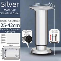 Reguliuojamo aukščio baldų atraminės kojelės Sunkiosios sofos kojelės Laikiklis TV spintelėi Stainless 25-42cm