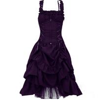Moteriška Viktorijos laikų gotikinė suknelė Vestidos Retro Lolita Palace Court Princesė Helovinas Punk Cosplay Ilgas Sundress S violetinė