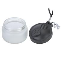 Airbrush Cleaning Pot  Glass Steel and Plastic Made Paint Cleaning Jar(Matte Pot) white