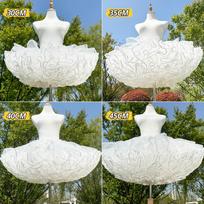 Lolita Cosplay pūstas apatinis sijonas - angeliškos tarnaitės apatinis sijonas su bekauliu tinkleliu ir vidiniu pamušalu 25cm x 6m balta