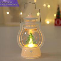 Portable LED Christmas Santa Claus Snowman Lanterns Indoor Decor Lights Battery Powered for Home Xmas New Year Navidad Ornaments beige