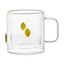 Dvigubo stiklo puodelis Ambition Tutti Lemon, geltona sp./skaidri sp., 0.33 l