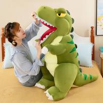 Mieli 80/100cm milžiniški dinozaurų pliušiniai žaislai, animacinių filmukų prikimšti T-Rex lėlės mergaitėms, berniukams, gimtadienio dovana 80cm beige