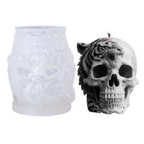Skeleton Head Shape Silicone Molds for Handmade Candle Soap Easy Demolding Multipurpose Silicone Mould for Resin Casting 1 gray