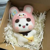 Bubu Dudu Wool Needle Felting Kit Non-finished Dolls DIY Felting Set Yier Panda Bear Handmade DIY Gift Animal Felt Crafts gray