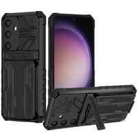 Piniginė su kortelių laikikliu Telefono dėklas, skirtas Samsung Galaxy S23 FE S24 S22 S21 Ultra A25 A05S A15 A34 A54 A14 Stovas Anti-drop dangtelis Galaxy  S23 FE juoda