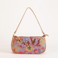 Sequin Embroidered Flower Shoulder Bag Embroidered Flower Accessories Armpit Bag Messenger Bag Spring and Summer Women's Bag 27.5*6*14CM beige