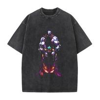 JoJo's Bizarre Adventure Joutarou White Snake Graphic Tshirt Men Women Clothing Cotton T-shirts Washed Tee Harajuku Male T Shirt 3XL įvairiaspalvis
