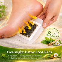 Detox Foot Patch Pads with Bamboo Vinegar & Natural Herbal Ginger for Pain Relief, Sleep Aid, Stress Relief & Relaxation Overnight Foot Care Patch brown