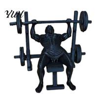 Fitness Enthusiast Collectibles 3D Printed Man Figurine, Barbell Statue for Gym Decor, Muscular Personalized Lover Gifts Desktop Ornament, Compact juoda