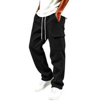 Men's Color Casual Sweatpants with Pockets for Everyday Wear XL juoda