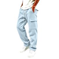 Men's Color Casual Sweatpants with Pockets for Everyday Wear L mėlyna